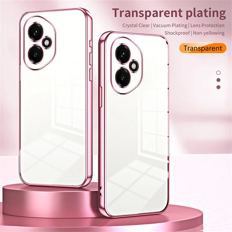 Fodral för Honor 400 5G (Global) med elektroplätering, ram av mjuk TPU-hölje - Rosa