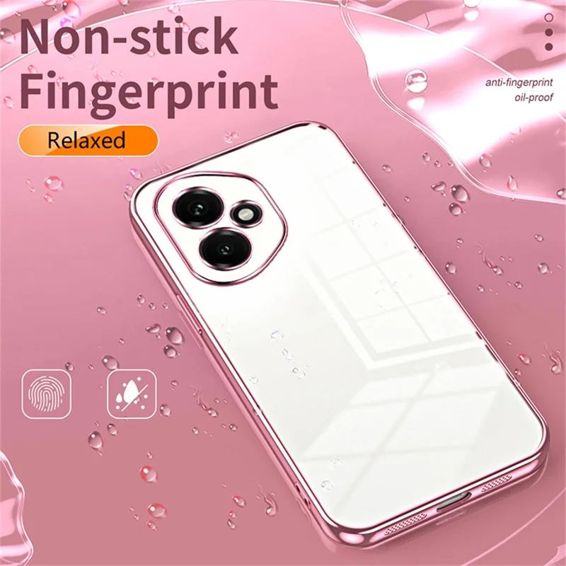 Fodral för Honor 400 5G (Global) med elektroplätering, ram av mjuk TPU-hölje - Rosa
