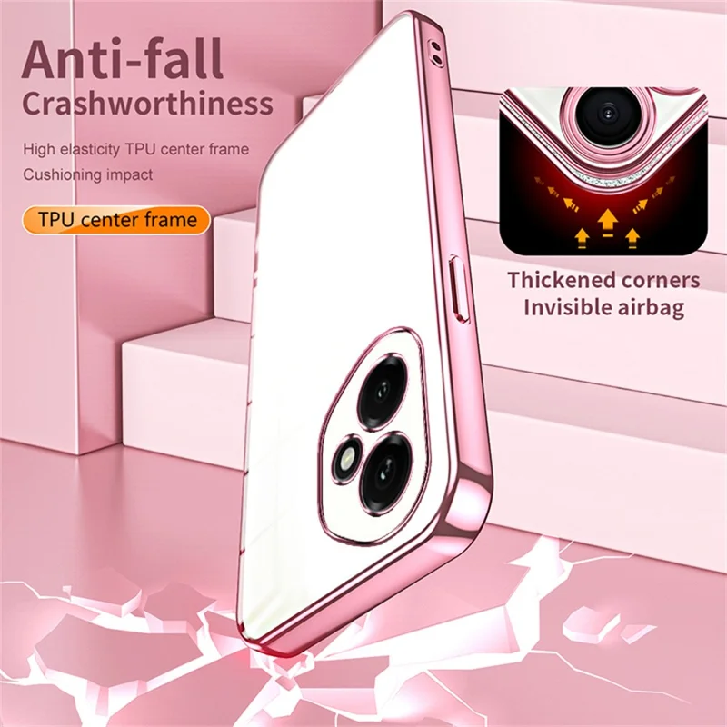 Fodral för Honor 400 5G (Global) med elektroplätering, ram av mjuk TPU-hölje - Rosa