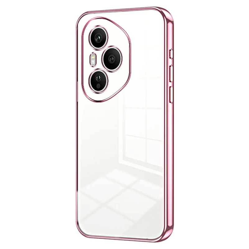 For Honor 400 Pro 5G (Global) Case Electroplating Frame Soft TPU Phone Cover - Pink