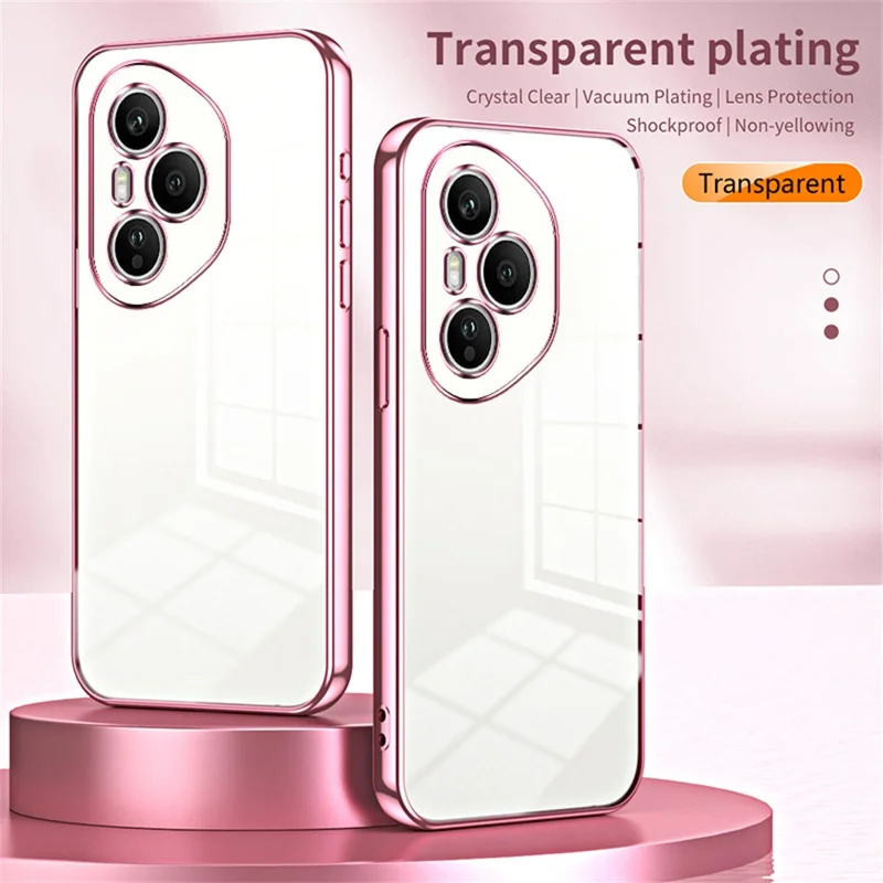 For Honor 400 Pro 5G (Global) Case Electroplating Frame Soft TPU Phone Cover - Pink