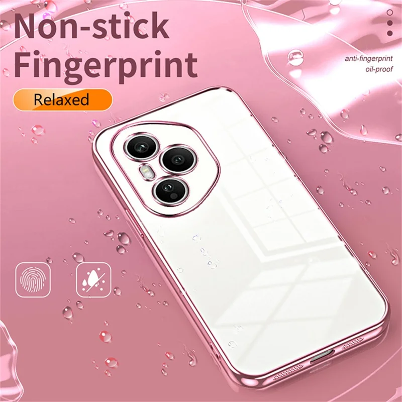 For Honor 400 Pro 5G (Global) Case Electroplating Frame Soft TPU Phone Cover - Pink