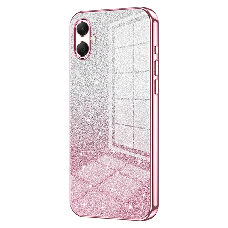 For Samsung Galaxy A07 4G Case Electroplating Gradient Glitter TPU Phone Cover - Pink