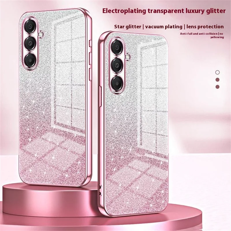 Étui pour Samsung Galaxy A17 Revêtement électrolytique Dégradé Paillettes TPU - Rose