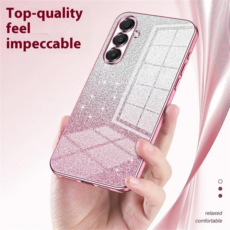 Étui pour Samsung Galaxy A17 Revêtement électrolytique Dégradé Paillettes TPU - Rose