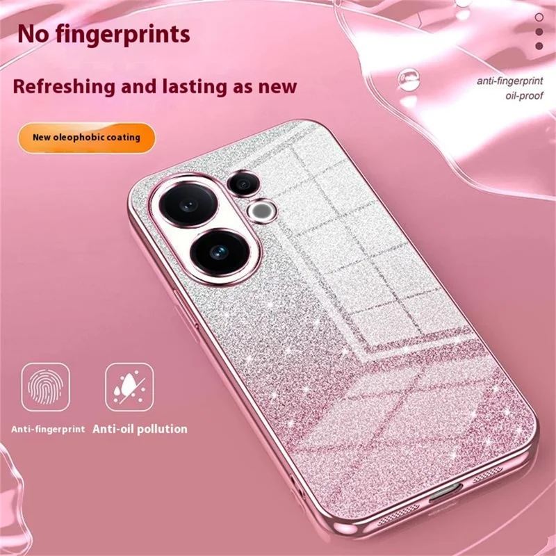 For vivo S30 5G Case Electroplating Gradient Glitter TPU Phone Cover - Pink