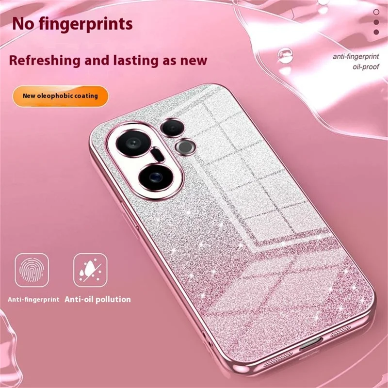For vivo S30 Pro mini 5G Case Electroplating Gradient Glitter TPU Phone Cover - Gold