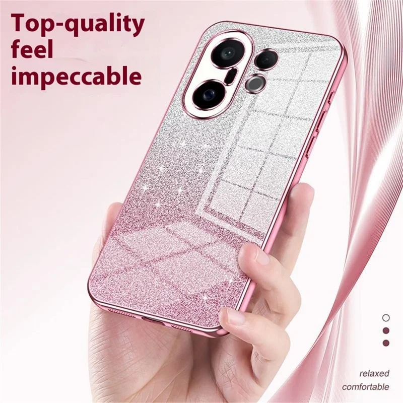 For vivo S30 Pro mini 5G Case Electroplating Gradient Glitter TPU Phone Cover - Gold