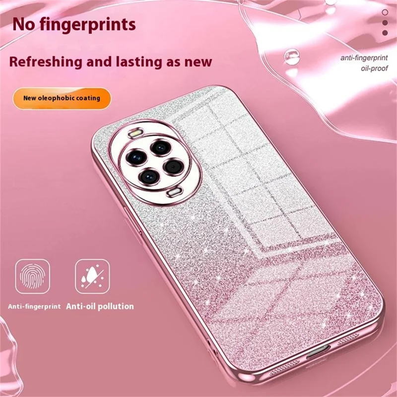 For Huawei nova 14 5G Case Electroplating Gradient Glitter TPU Phone Cover - Pink