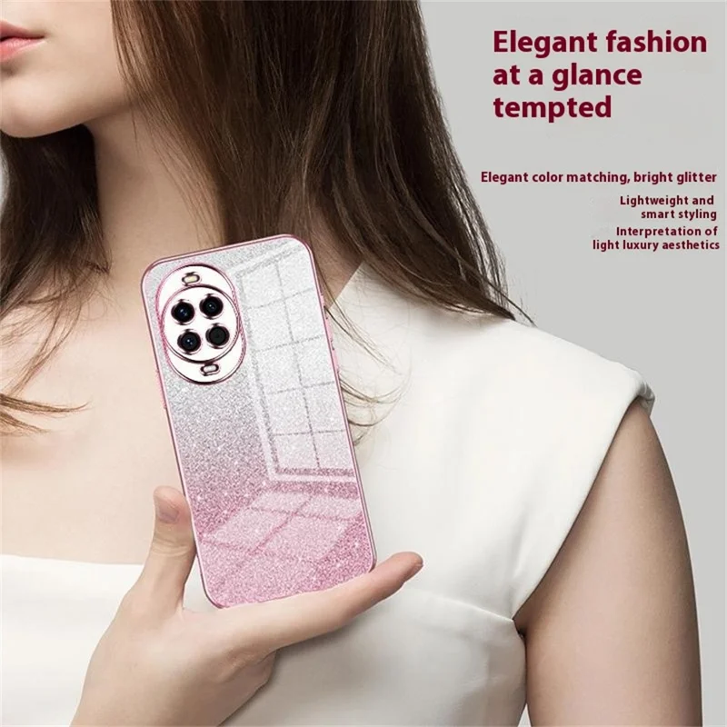 For Huawei nova 14 5G Case Electroplating Gradient Glitter TPU Phone Cover - Pink