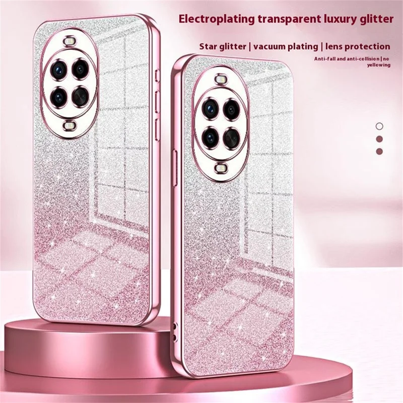 For Huawei nova 14 Pro 5G Case Electroplating Gradient Glitter TPU Phone Cover - Pink