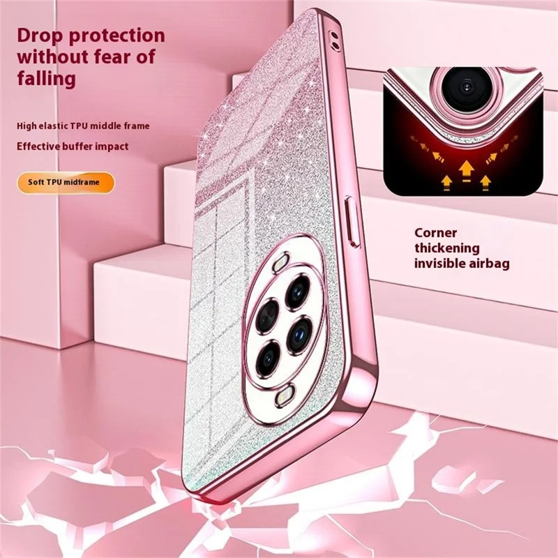 For Huawei nova 14 Pro 5G Case Electroplating Gradient Glitter TPU Phone Cover - Pink