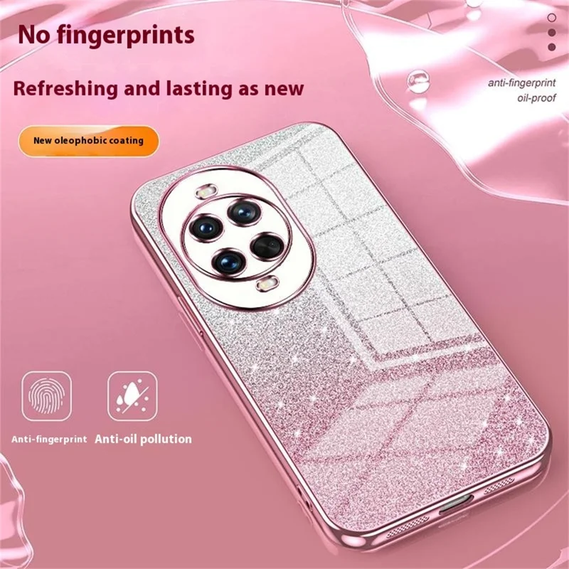 For Huawei nova 14 Ultra 5G Case Electroplating Gradient Glitter TPU Phone Cover - Silver