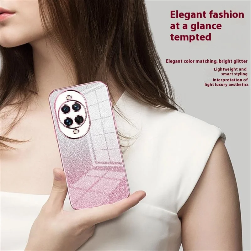For Huawei nova 14 Ultra 5G Case Electroplating Gradient Glitter TPU Phone Cover - Silver