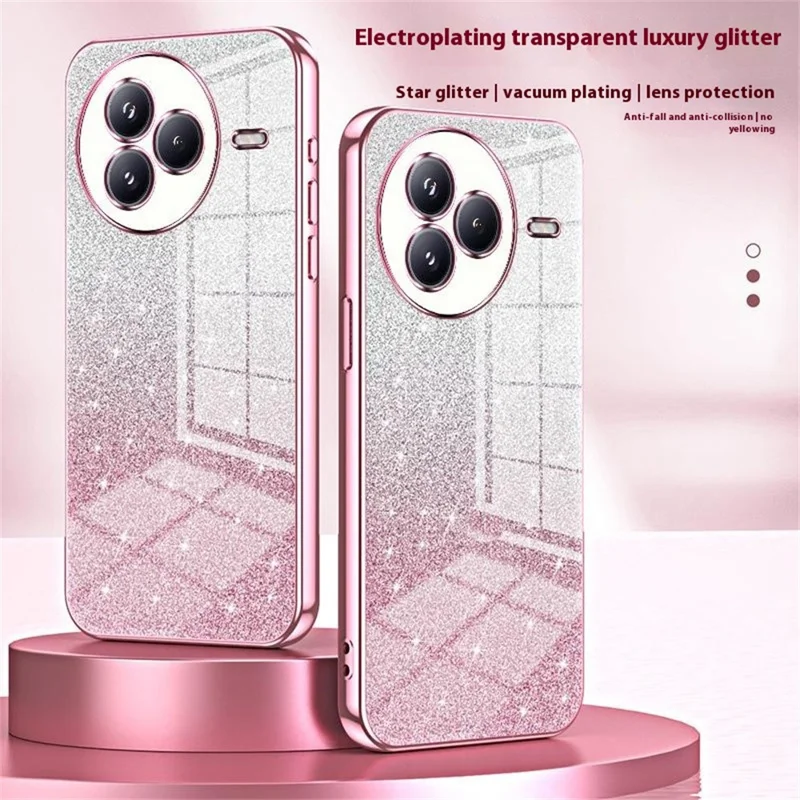 Für Xiaomi Civi 5 Pro 5G Hülle Elektrolysierend Gradient Glitzer TPU Handyhülle - Rosa
