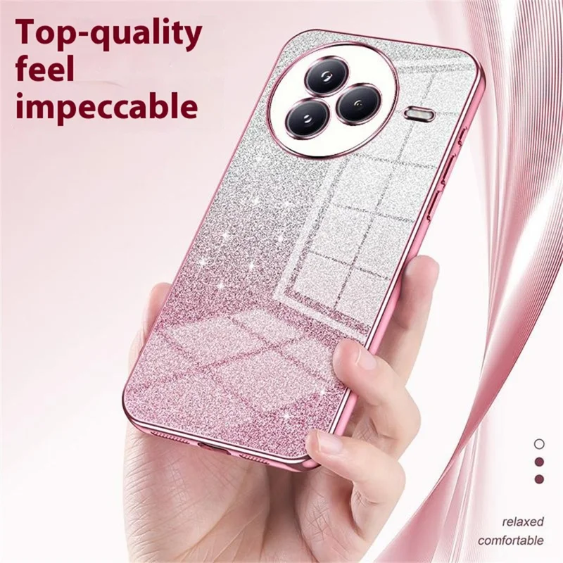 Für Xiaomi Civi 5 Pro 5G Hülle Elektrolysierend Gradient Glitzer TPU Handyhülle - Rosa