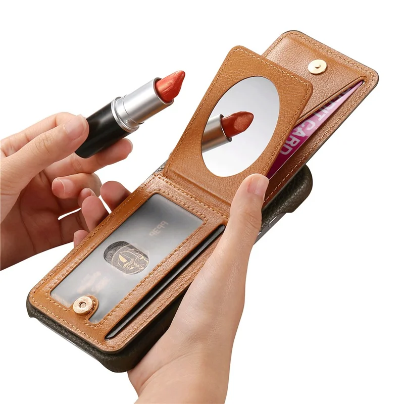 Case with Mirror Card Holder For Google Pixel 10 Pro  /  10  /  9 Pro  /  9 RFID Blocking Litchi Texture PU PC Phone Back Cover - Midnight Green