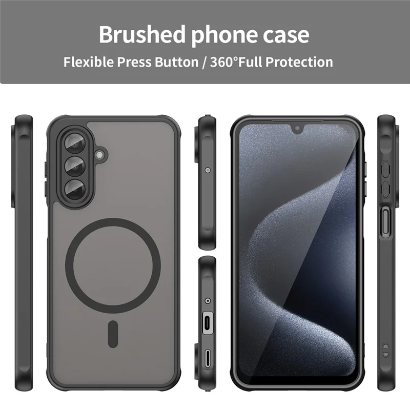 Für Samsung Galaxy A17 Hülle kompatibel mit MagSafe Stoßfest PC + TPU Handyhülle - Schwarz