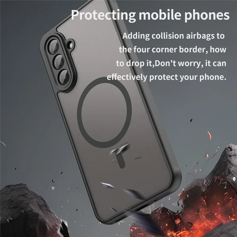 Für Samsung Galaxy A17 Hülle kompatibel mit MagSafe Stoßfest PC + TPU Handyhülle - Schwarz
