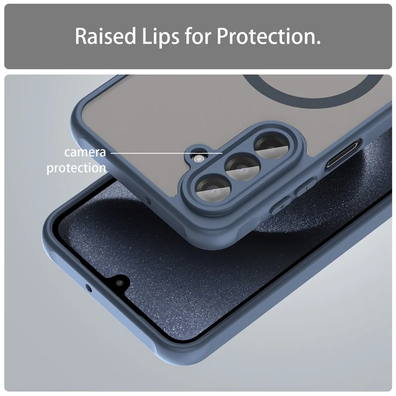 For Samsung Galaxy A17 5G / A17 4G Magnetic Case Anti Drop PC + TPU Phone Cover - Blue