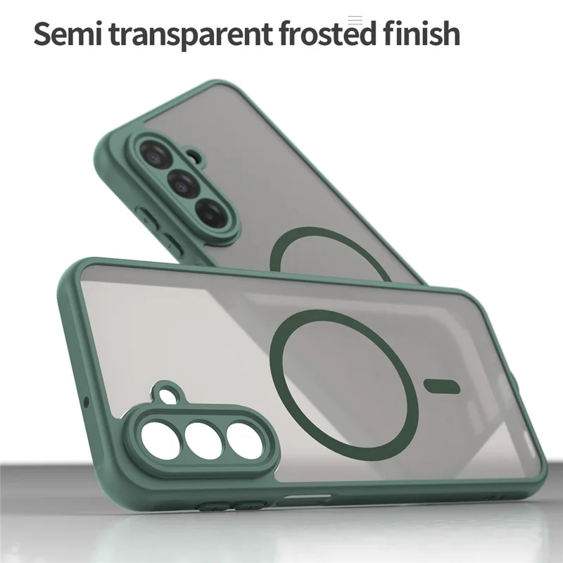 For Samsung Galaxy A17 5G / A17 4G Magnetic Case Anti Drop PC + TPU Phone Cover - Green