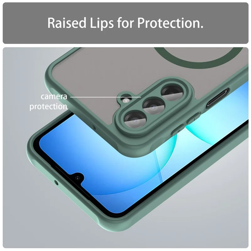 For Samsung Galaxy A17 5G / A17 4G Magnetic Case Anti Drop PC + TPU Phone Cover - Green