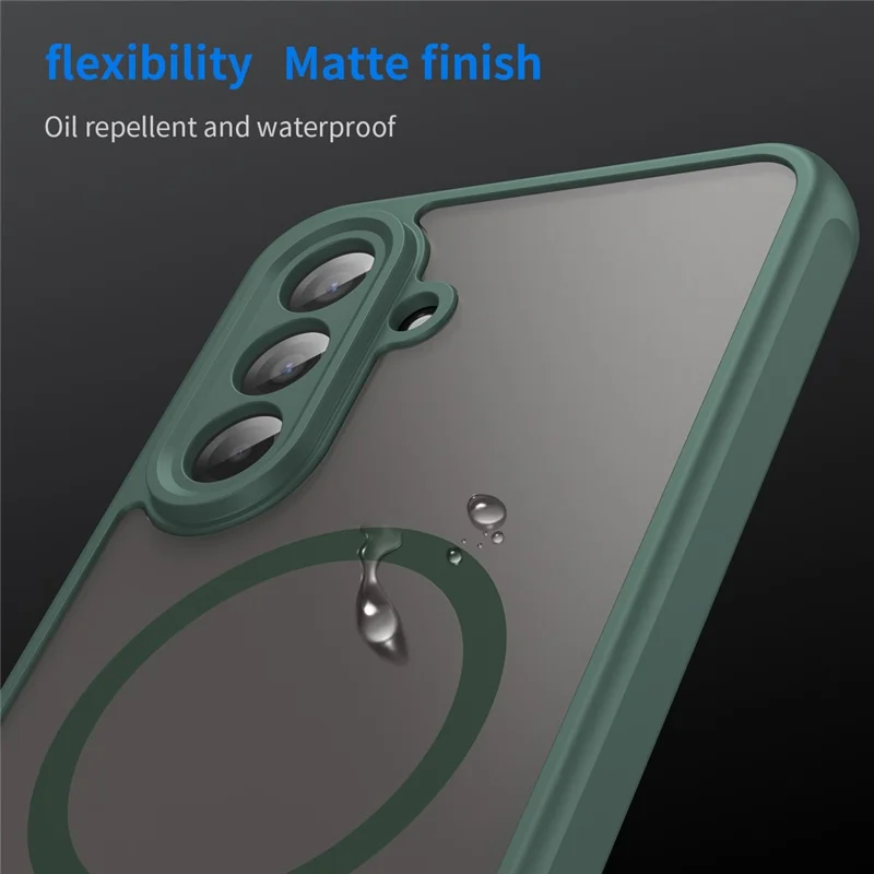 For Samsung Galaxy A17 5G / A17 4G Magnetic Case Anti Drop PC + TPU Phone Cover - Green