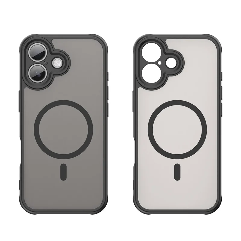 For iPhone 17 Case Compatible with MagSafe Anti Drop PC + TPU Phone Cover - Black