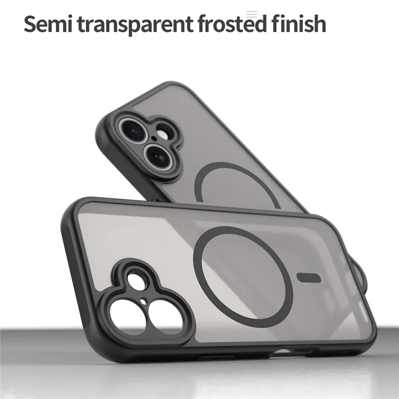 For iPhone 17 Case Compatible with MagSafe Anti Drop PC + TPU Phone Cover - Black