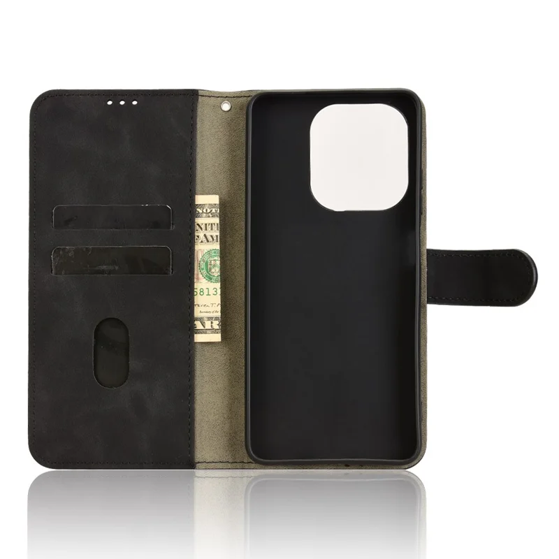 Para Oppo A5x 5G / 4G Capa de Couro Estilo Couro Antiderrapante Carteira Capa de Telefone Flip - Preto