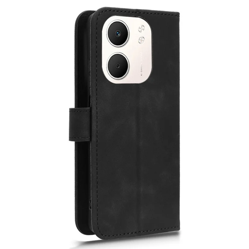 Para Oppo A5x 5G / 4G Capa de Couro Estilo Couro Antiderrapante Carteira Capa de Telefone Flip - Preto