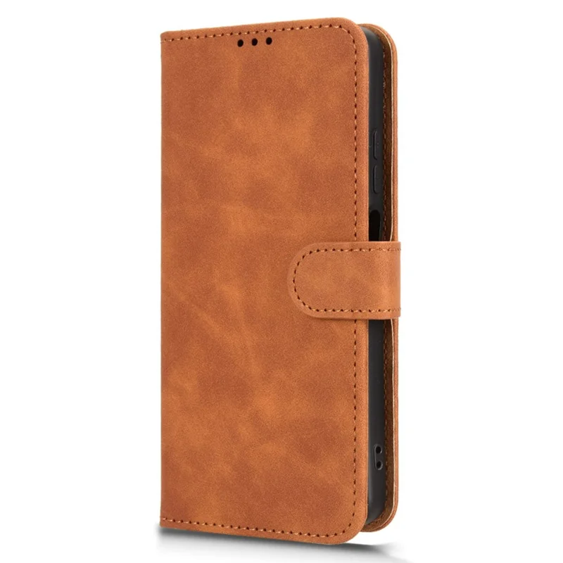 For Oppo A5x 5G  /  4G Leather Case Skin Feel Anti Drop Wallet Flip Phone Cover - Brown
