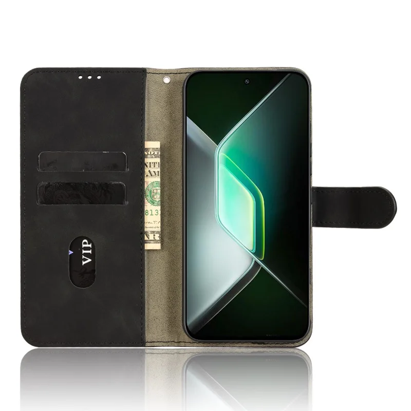 Чехол из натуральной кожи для Infinix GT 30 Pro 5G с защитой от падений, портмоне-книжка - Черный