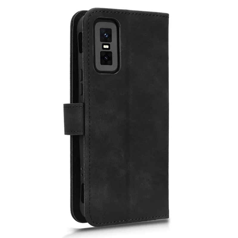Чехол из натуральной кожи для Infinix GT 30 Pro 5G с защитой от падений, портмоне-книжка - Черный