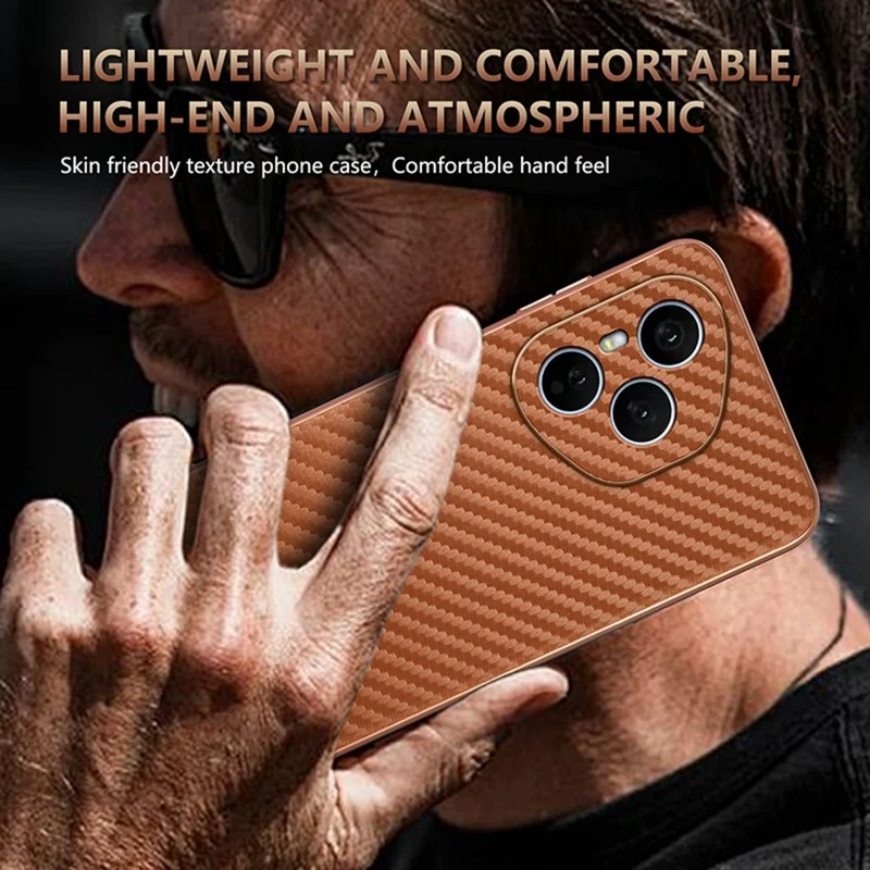 AZNS Für Honor 400 Pro 5G (Global) Hülle mit elektrolytischer Beschichtung Karbonfaser-Textur PU + TPU Handyhülle - Schwarz