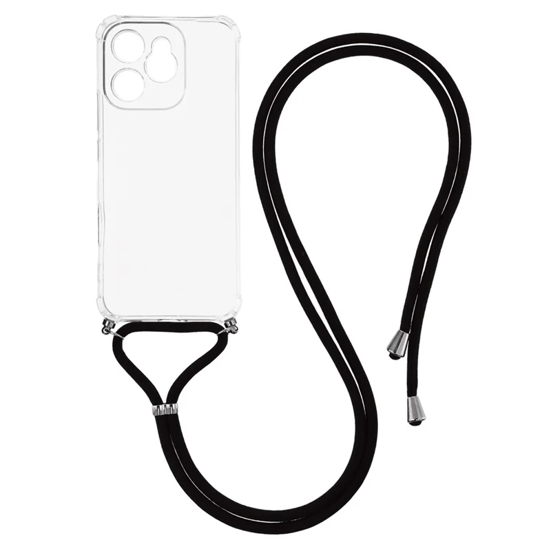For Honor 400 Lite 5G Case Forstærket Hjørne TPU Klar Telefonbeskyttelse med Lanyard