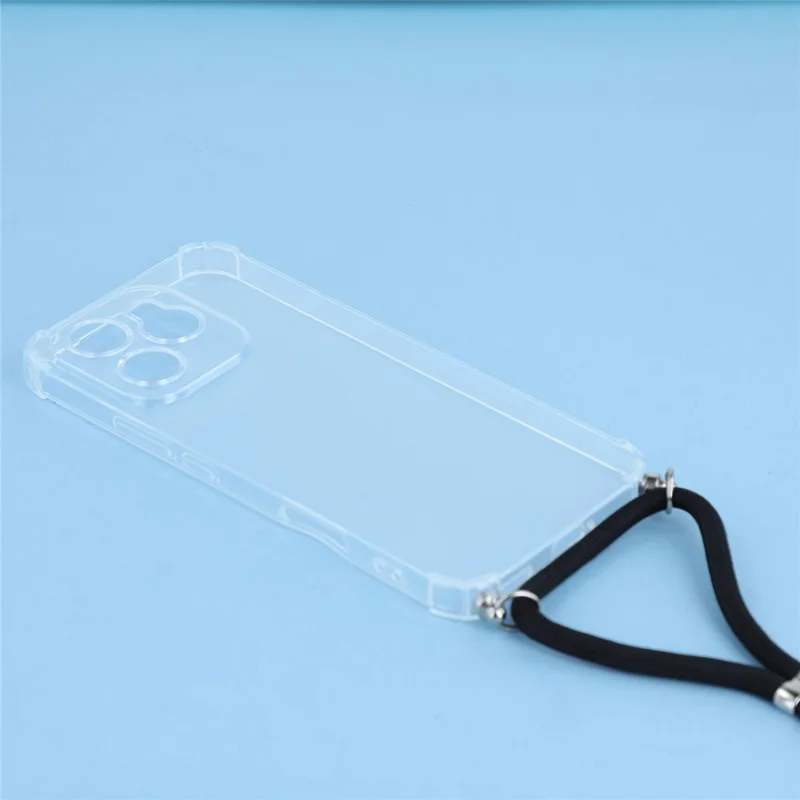 For Honor 400 Lite 5G Case Forstærket Hjørne TPU Klar Telefonbeskyttelse med Lanyard