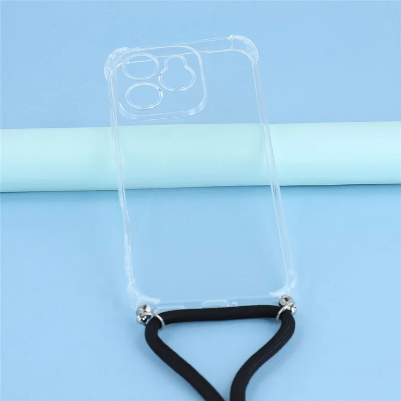 For Honor 400 Lite 5G Case Forstærket Hjørne TPU Klar Telefonbeskyttelse med Lanyard