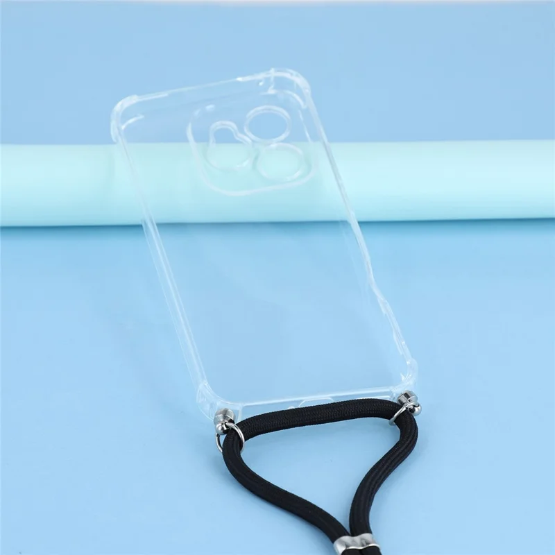 For Honor 400 Lite 5G Case Forstærket Hjørne TPU Klar Telefonbeskyttelse med Lanyard