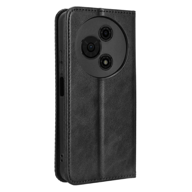 Funda de Cuero Estilo Retro con Soporte Tipo Cartera para TCL 605 4G / 60 SE - Negro