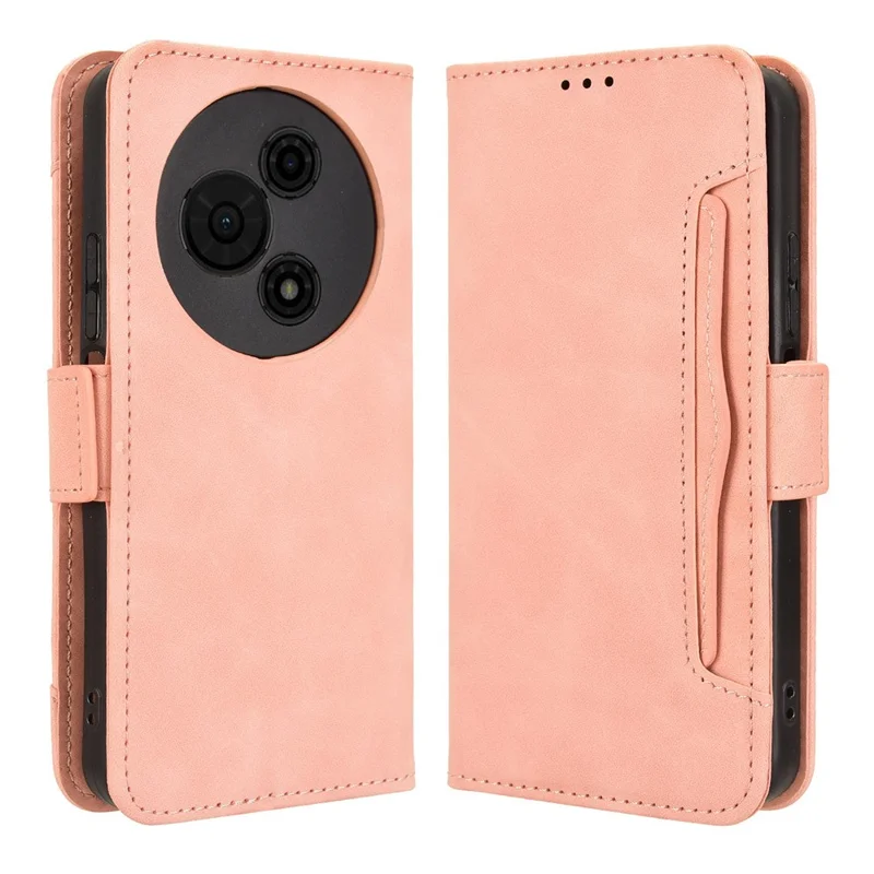 Funda de Cuero Rosa para TCL 605 4G / 60 SE con Cartera y Múltiples Ranuras para Tarjetas