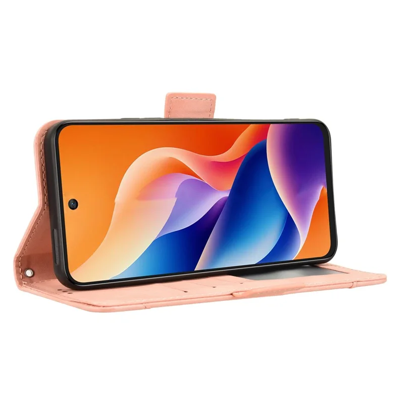 Funda de Cuero Rosa para TCL 605 4G / 60 SE con Cartera y Múltiples Ranuras para Tarjetas