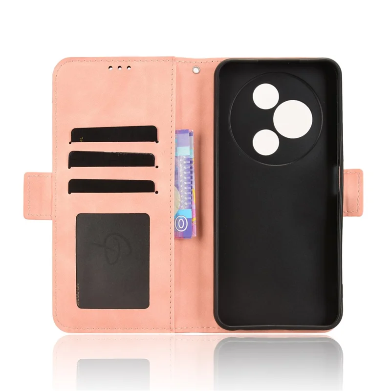 Funda de Cuero Rosa para TCL 605 4G / 60 SE con Cartera y Múltiples Ranuras para Tarjetas