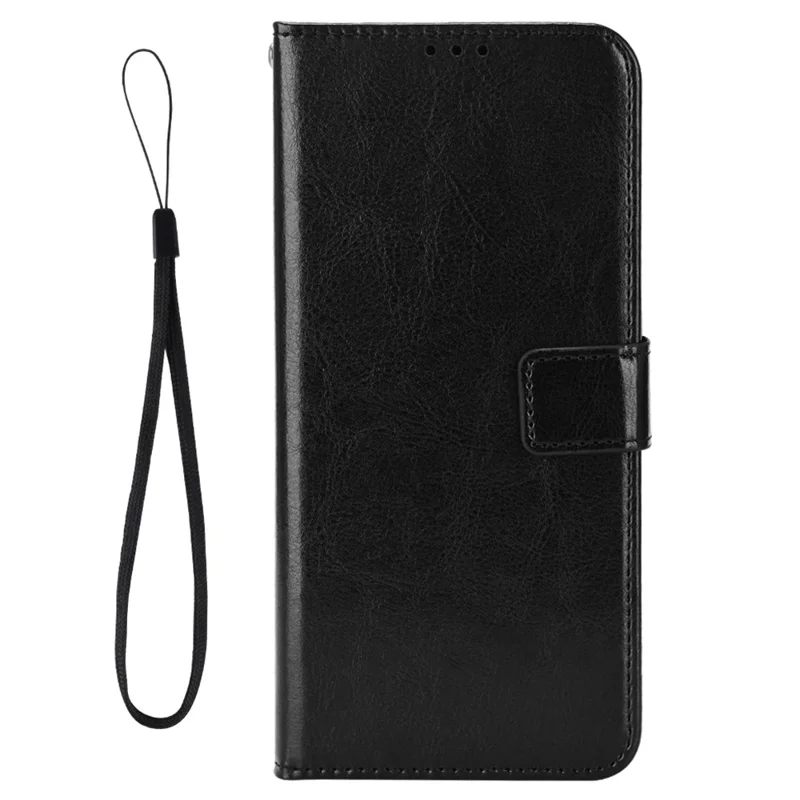 Cover per TCL 605 4G / 60 SE in Pelle Effetto Crazy Horse con Porta Carte e Cinturino da Polso - Nero
