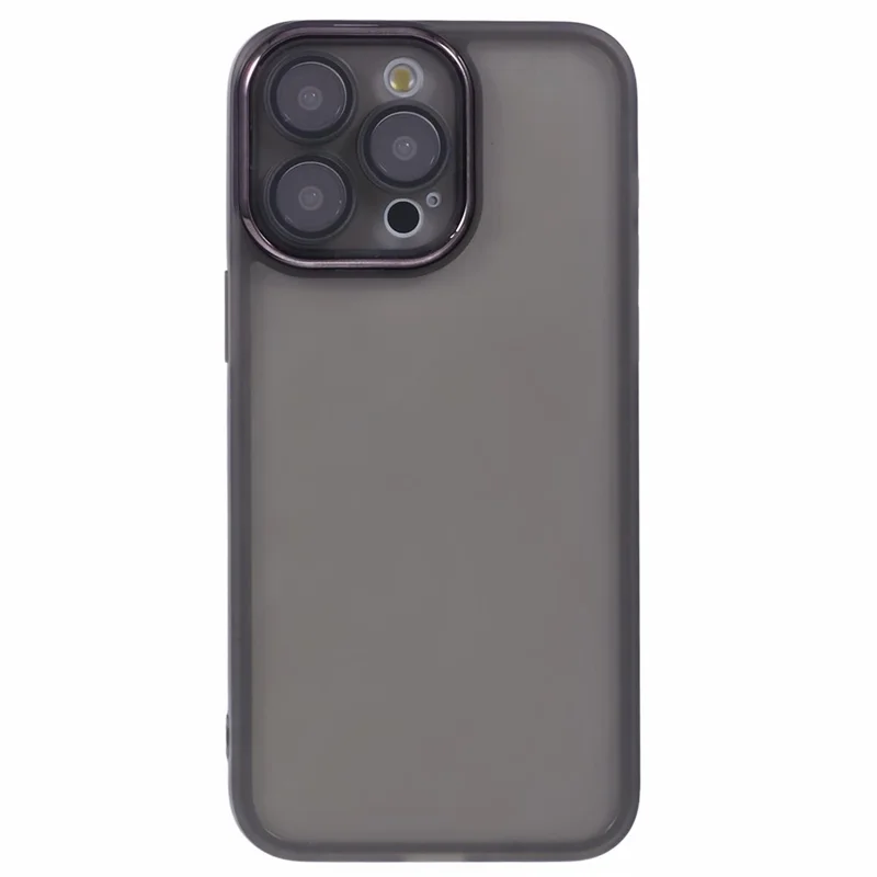 Bulk Purchasing For iPhone 14 Pro Max Case Electroplated Camera Frame TPU Phone Cover - Transparent Black
