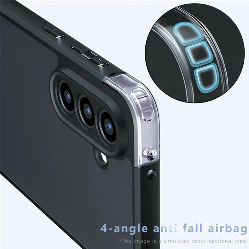 Compra em Atacado para Capa Samsung Galaxy M16 5G Skin-Touch TPU + PC Capa de Celular Fosca, Transparente Preto
