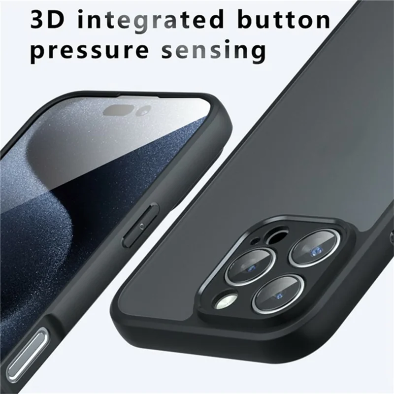 Bulk Purchasing For iPhone 16 Pro Max Case Skin-Touch TPU + PC Matte Phone Back Cover, Transparent Black