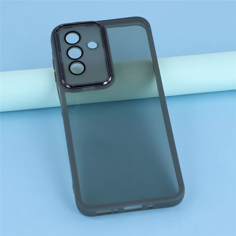 Capa para Samsung Galaxy A17 com Moldura de Câmera Eletroplastizada em TPU - Preto Transparente