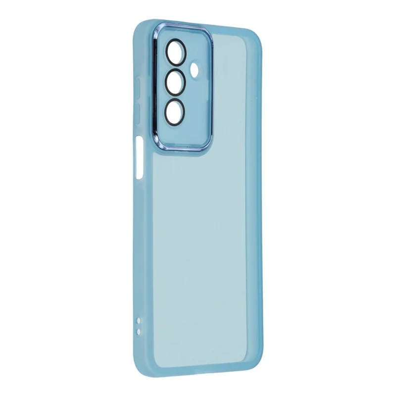For Samsung Galaxy A17 5G / A17 4G / A26 5G Case Electroplated Camera Frame TPU Phone Cover - Transparent Blue