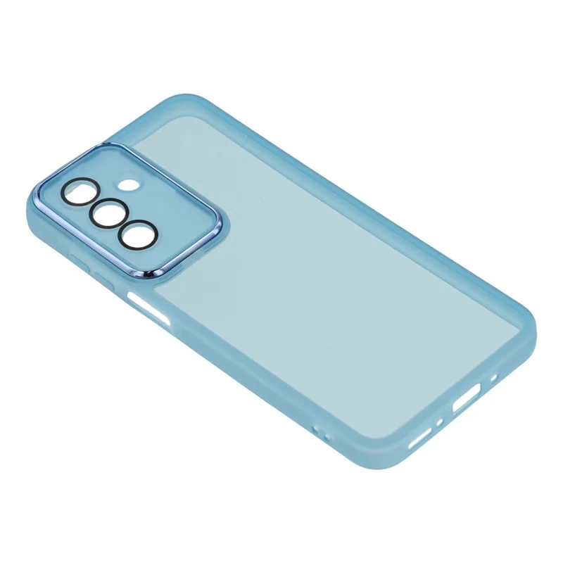 For Samsung Galaxy A17 5G / A17 4G / A26 5G Case Electroplated Camera Frame TPU Phone Cover - Transparent Blue